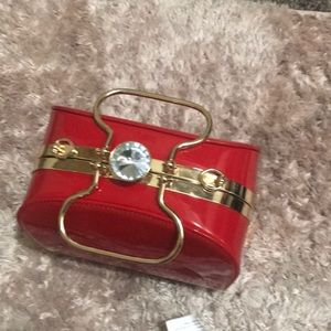 A bomb red purse